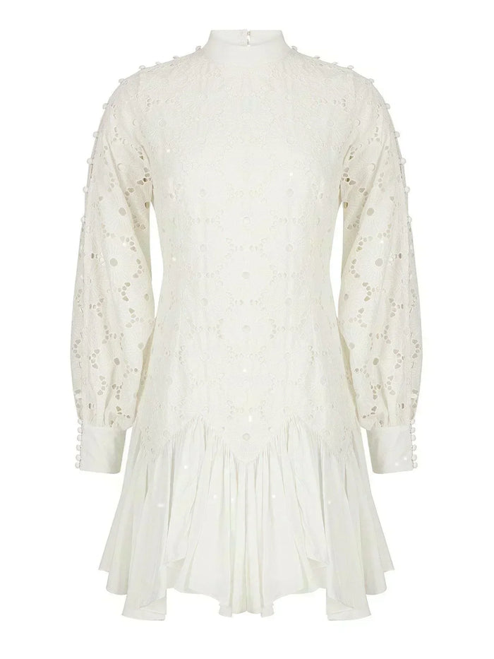 Sleeve Detailed Embroidered Dress
