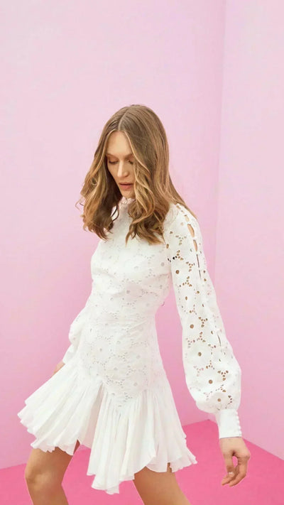 Sleeve Detailed Embroidered Dress