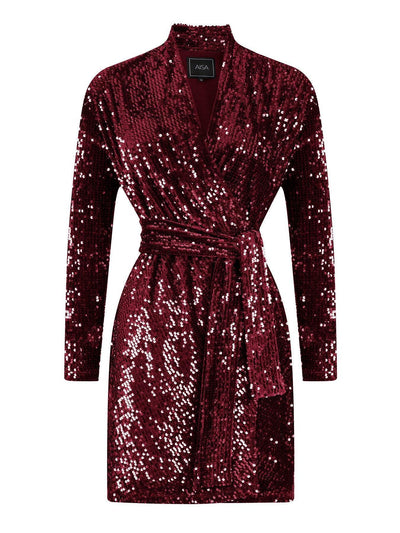 Sequined Jacket Dress Red
