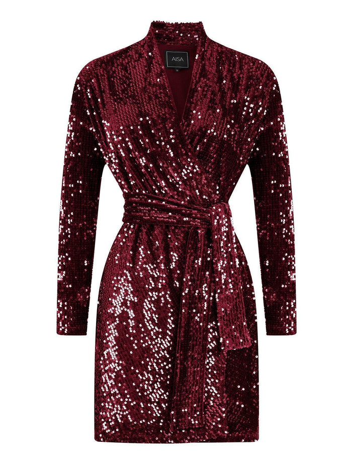 Sequined Jacket Dress Red