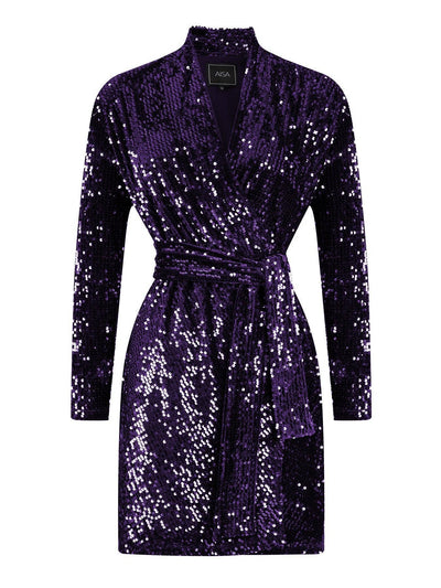 Sequined Jacket Dress Purple