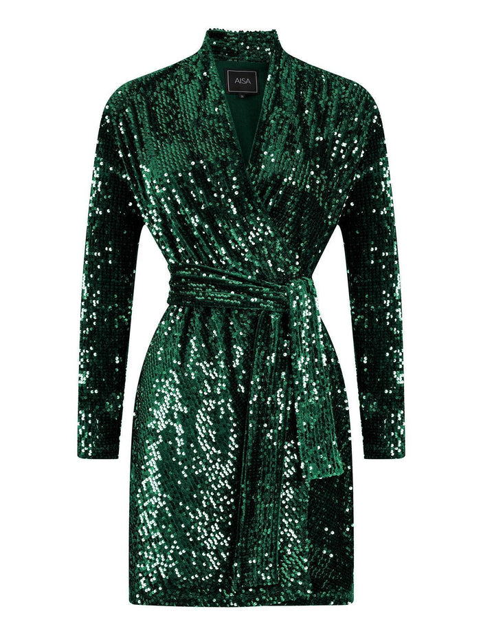 Sequined Jacket Dress Green