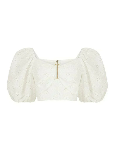 Buckle Detailed Bustier White