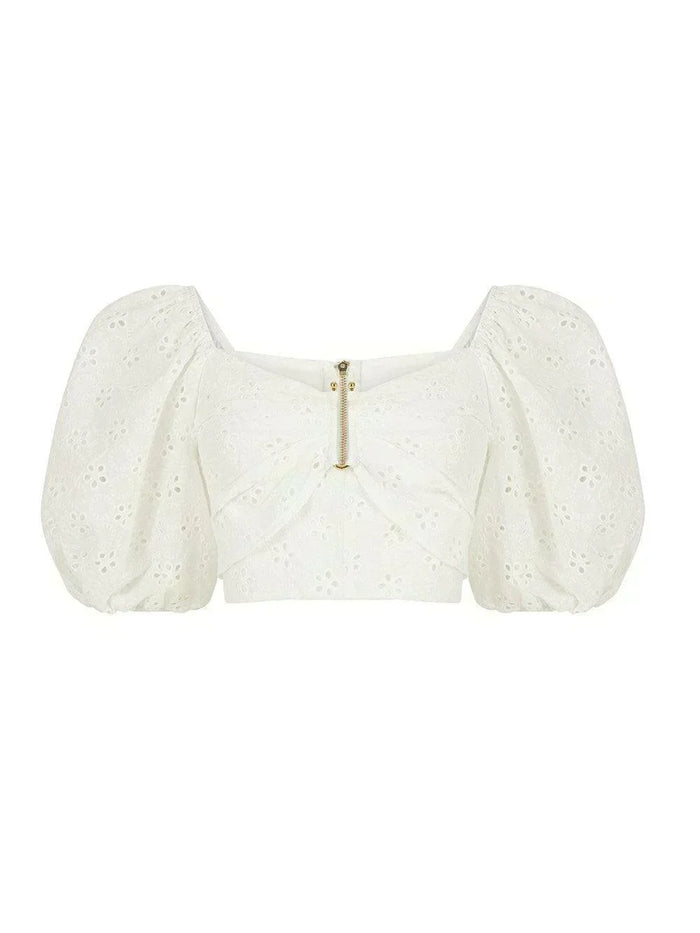 Buckle Detailed Bustier White